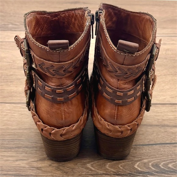 Pikolinos Andorra Women's Size 10.5 US 41 EU Brown Leather Triple Buckle Booties - Picture 4 of 8